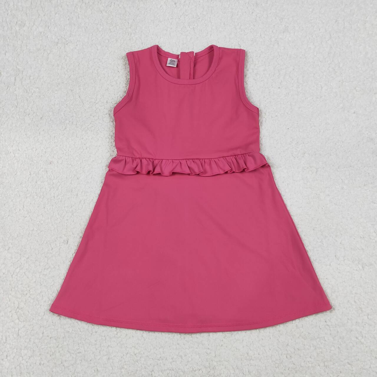 Toddler Active Dress | Pink Ruffle Hem Sleeveless Playwear for Girls