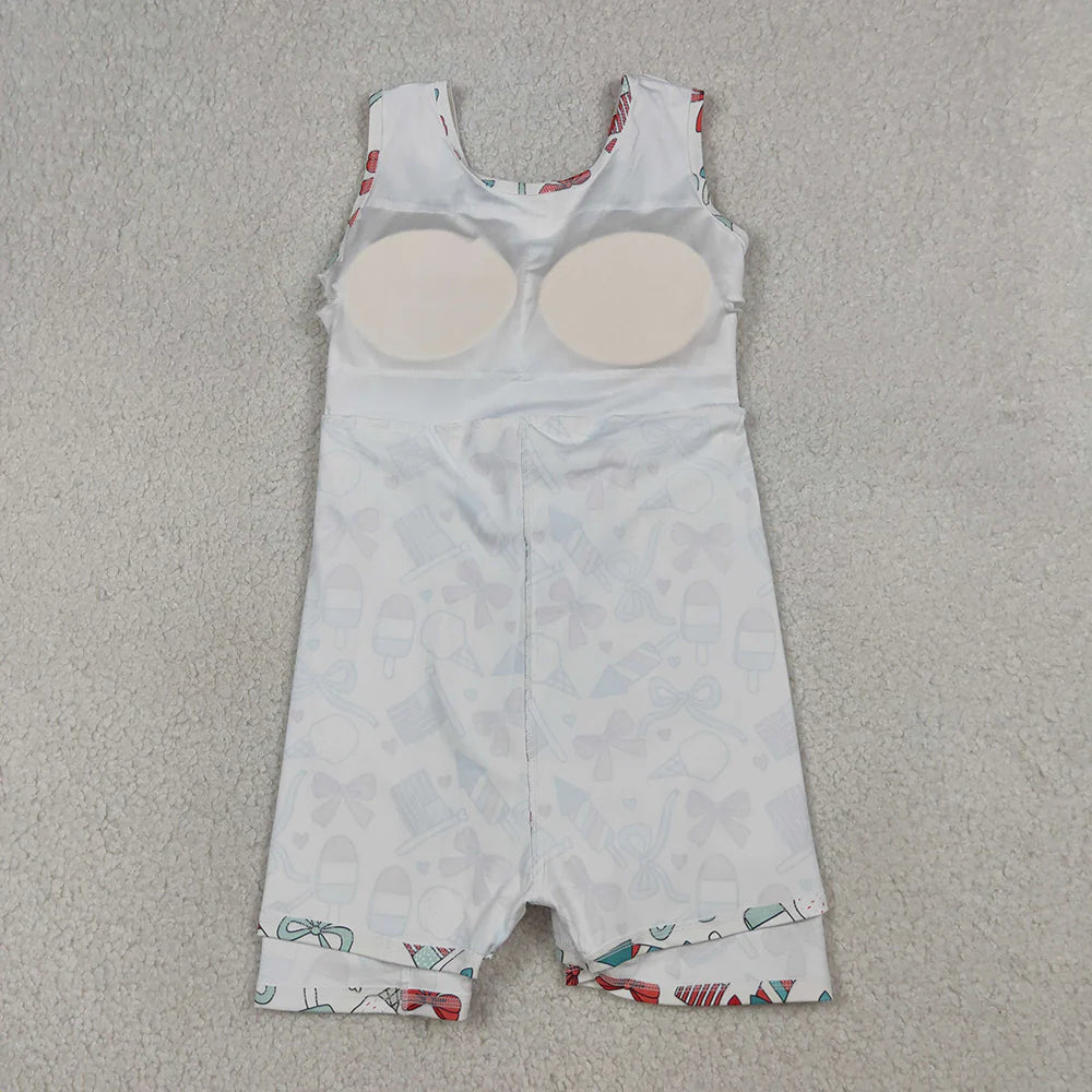 Sibling Baby Girls July 4th Bow Print Sleeveless Active Dress