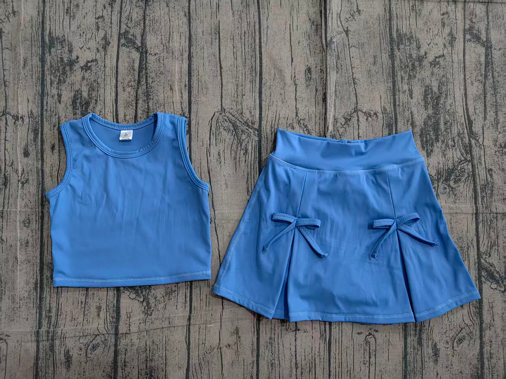 Toddler Girls Blue 2-Piece Set | Sleeveless Top & Skirt Active Outfit Preorder