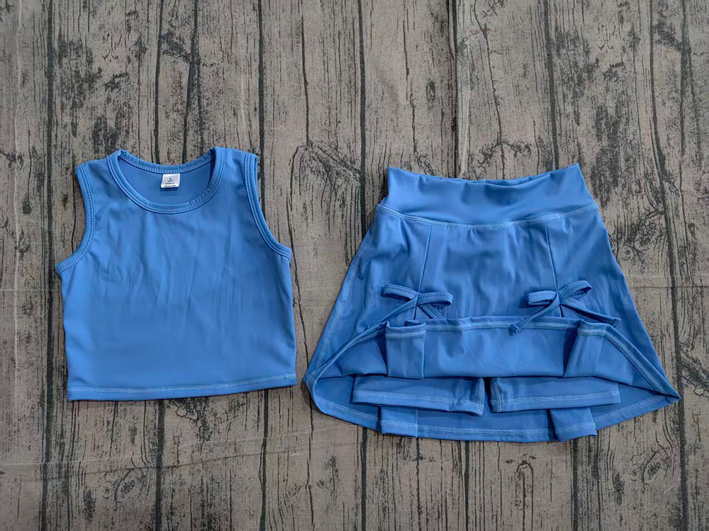 Toddler Girls Blue 2-Piece Set | Sleeveless Top & Skirt Active Outfit Preorder