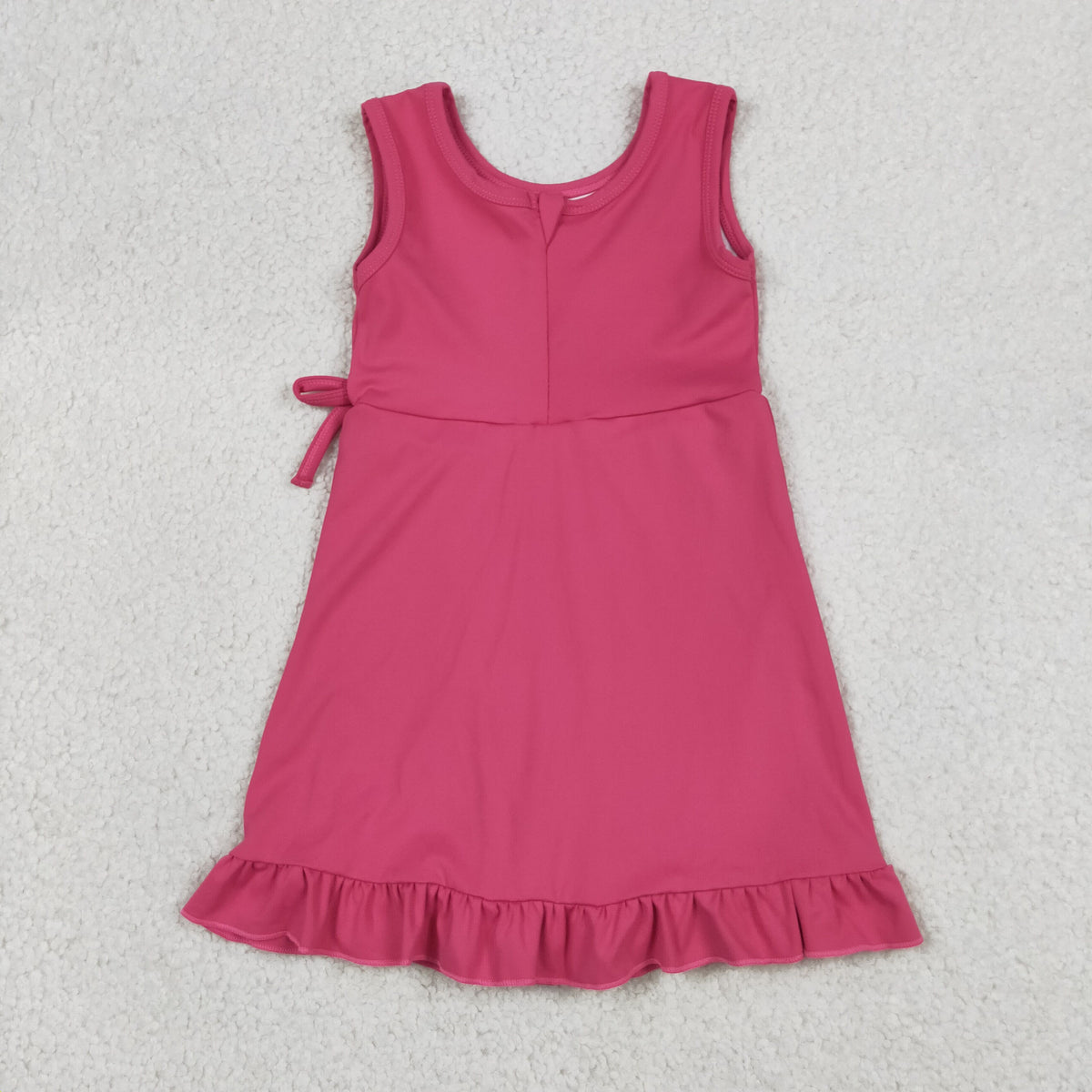 Sibling Baby Girls Solid Color Sleeveless Active Dress With Shorts Under