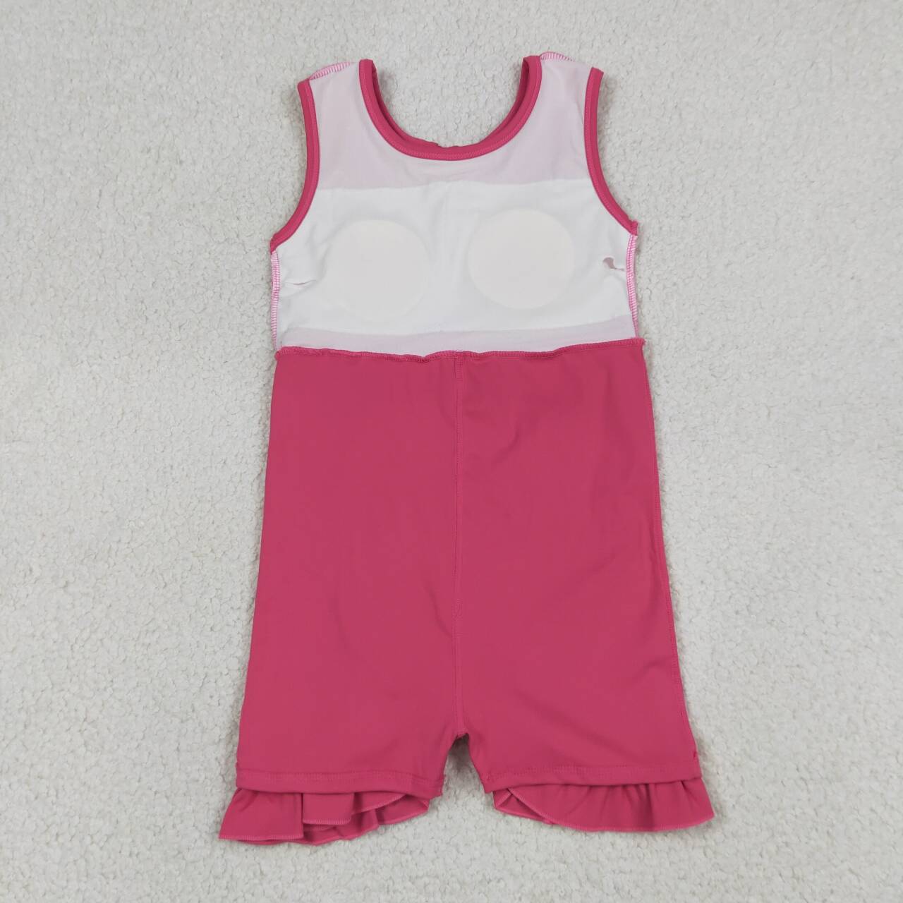 GSD3766 Hot Pink Girls Ruffle Yoga Sleeveless Zipper Dress