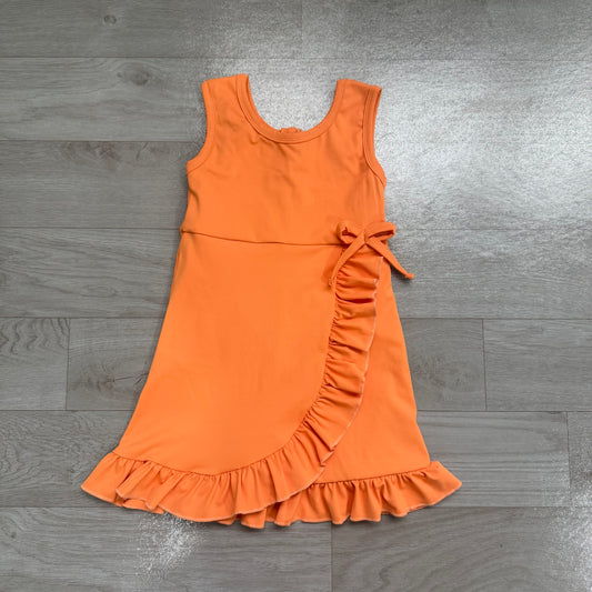 GLP3292 Preorder Kids Girls Orange Sleeveless Active Dress