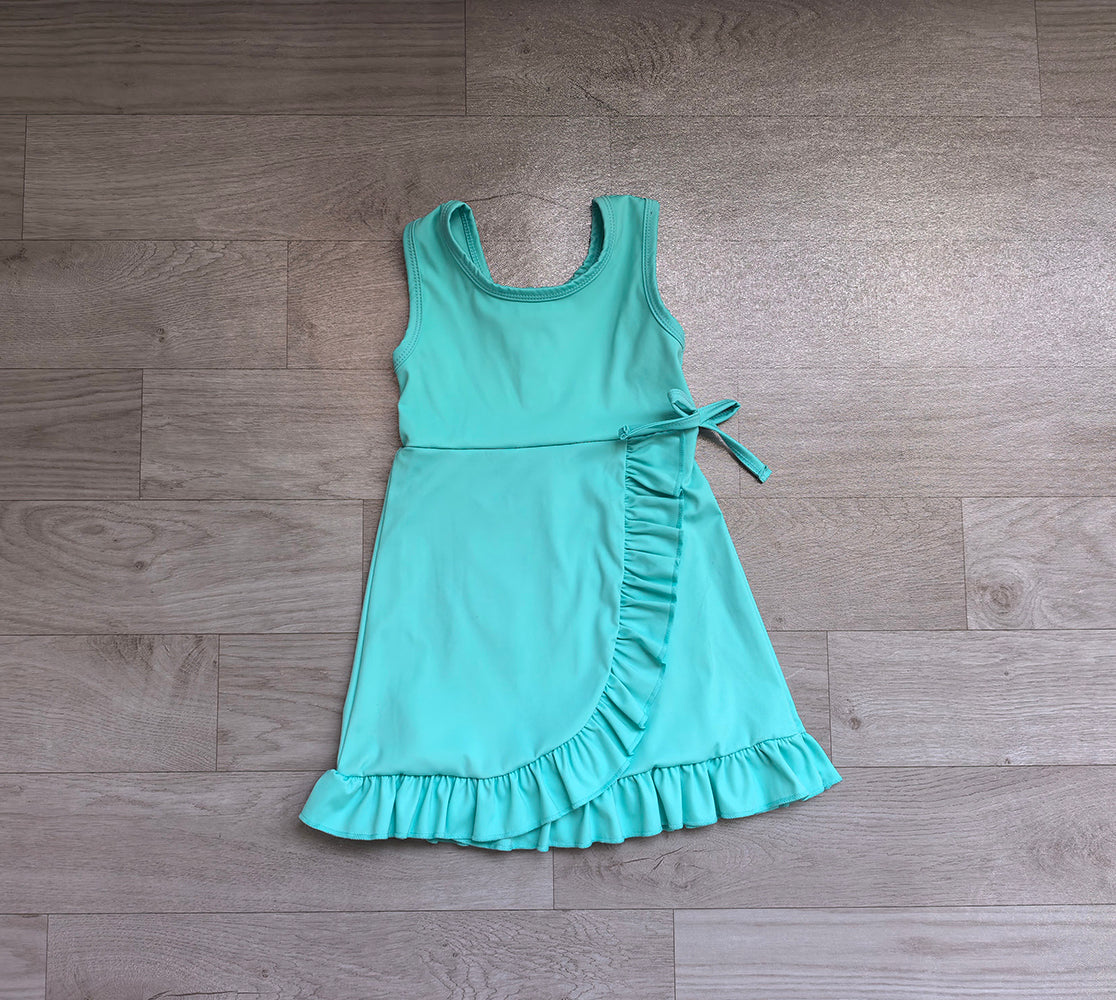 GSD3768 Preorder Kids Girls Blue Sleeveless Active Dress