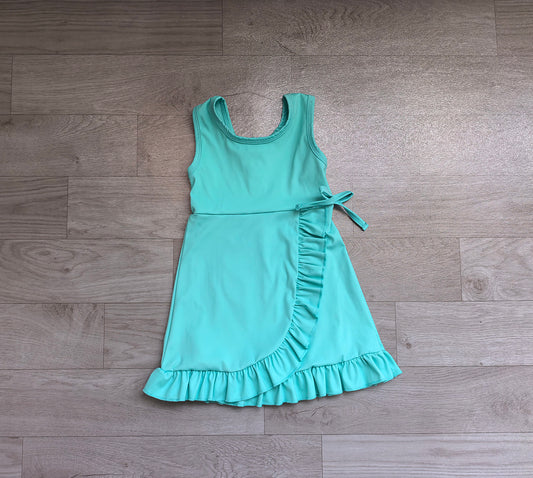 GSD3768 Preorder Kids Girls Blue Sleeveless Active Dress