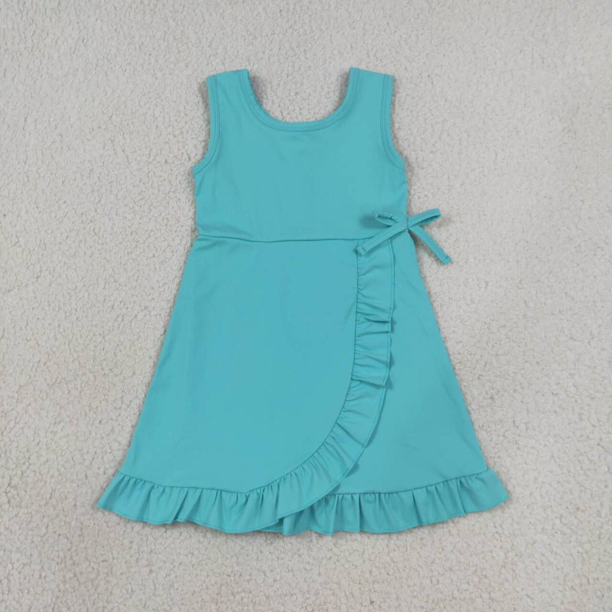 Sibling Baby Girls Solid Color Sleeveless Active Dress With Shorts Under