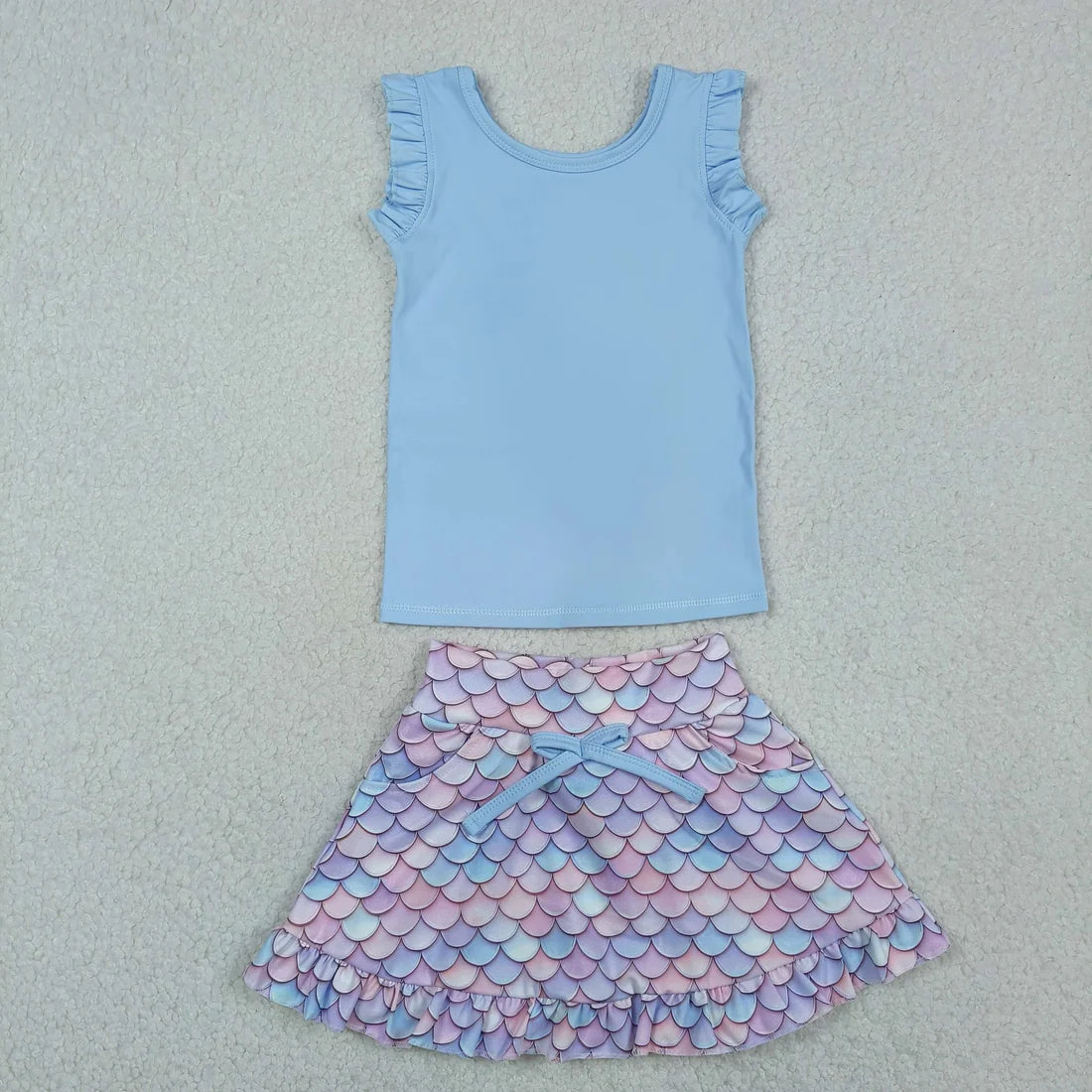Sibling Baby Girls Sleeveless Vest Top Flowers Skirt Shorts Yoga Active Clothes Sets