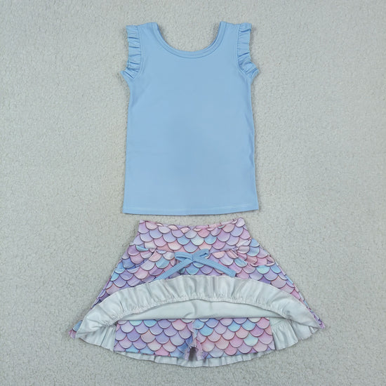 Sibling Baby Girls Sleeveless Vest Top Flowers Shirt Shorts Yoga Active Clothes Sets