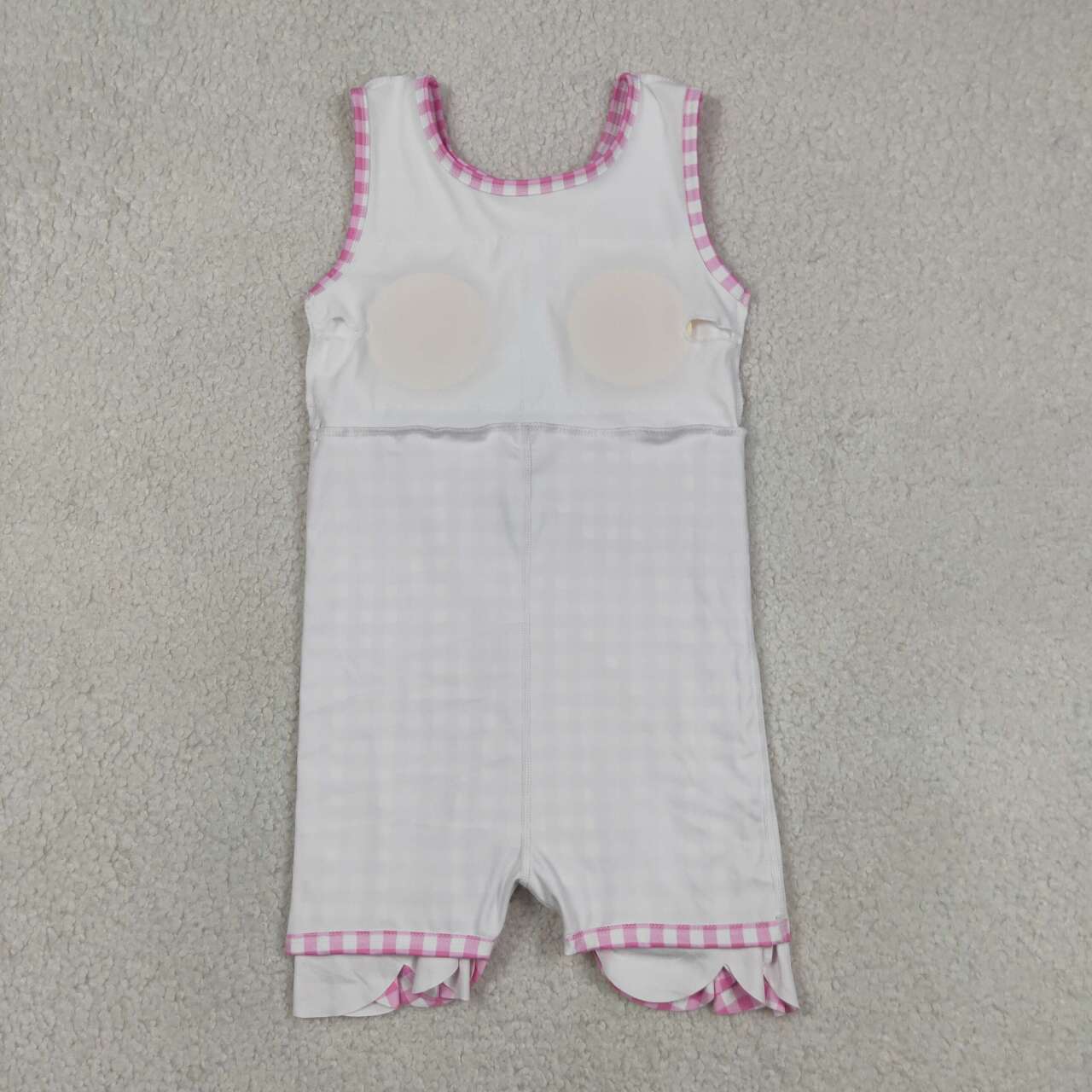 4 Colors Plaid Print Baby Girls Sleeveless Scallop Edge Shorts Yoga Dress Sisters Wear