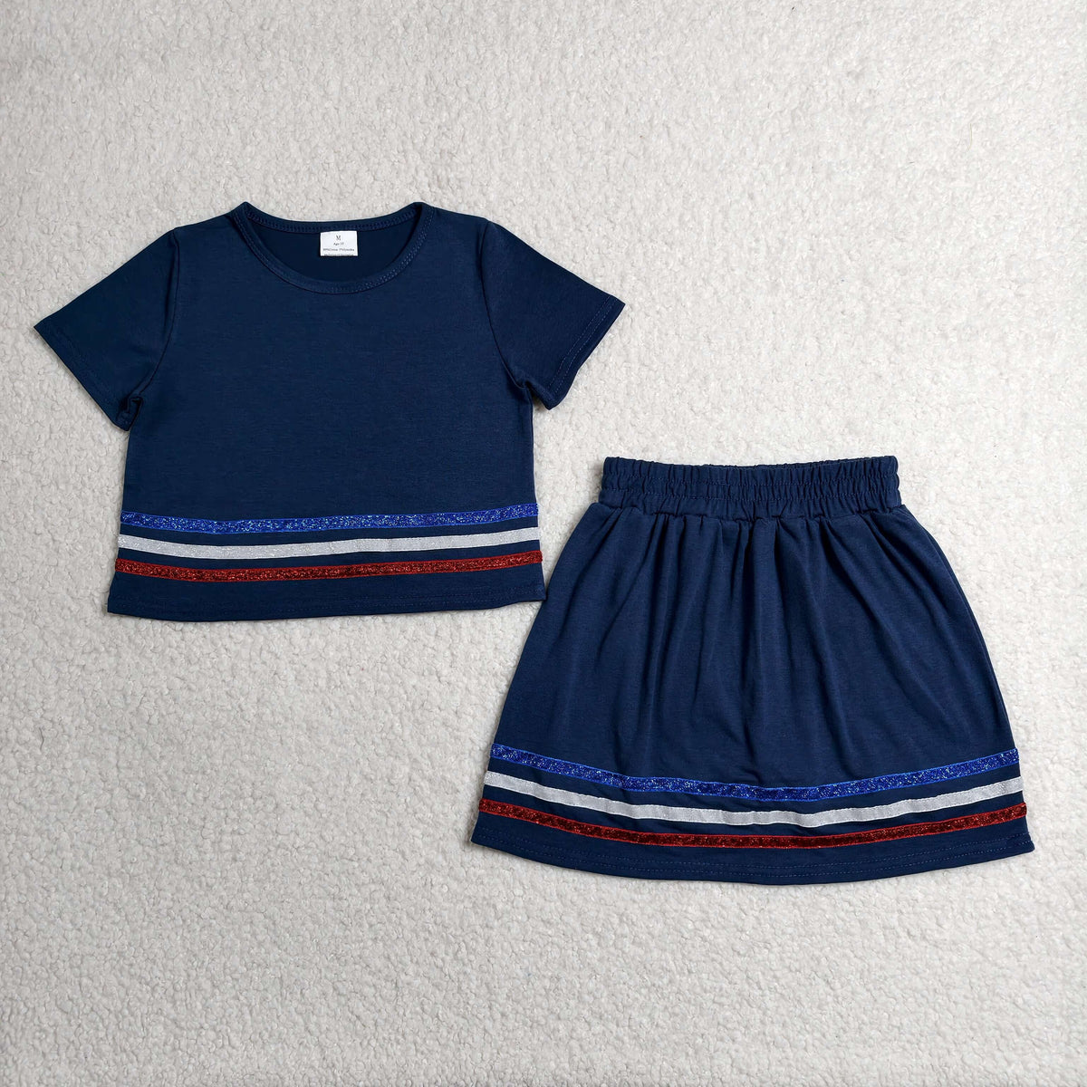 Sibling Baby Girls Solid Color Short Sleeve Top with Skort Sport Outfit