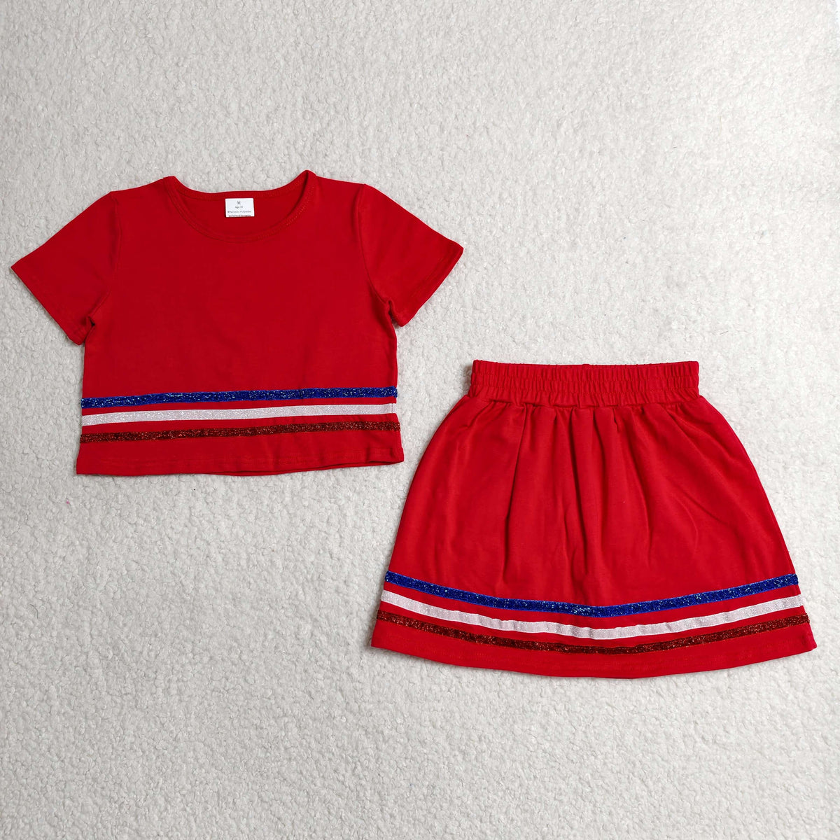 Sibling Baby Girls Solid Color Short Sleeve Top with Skort Sport Outfit