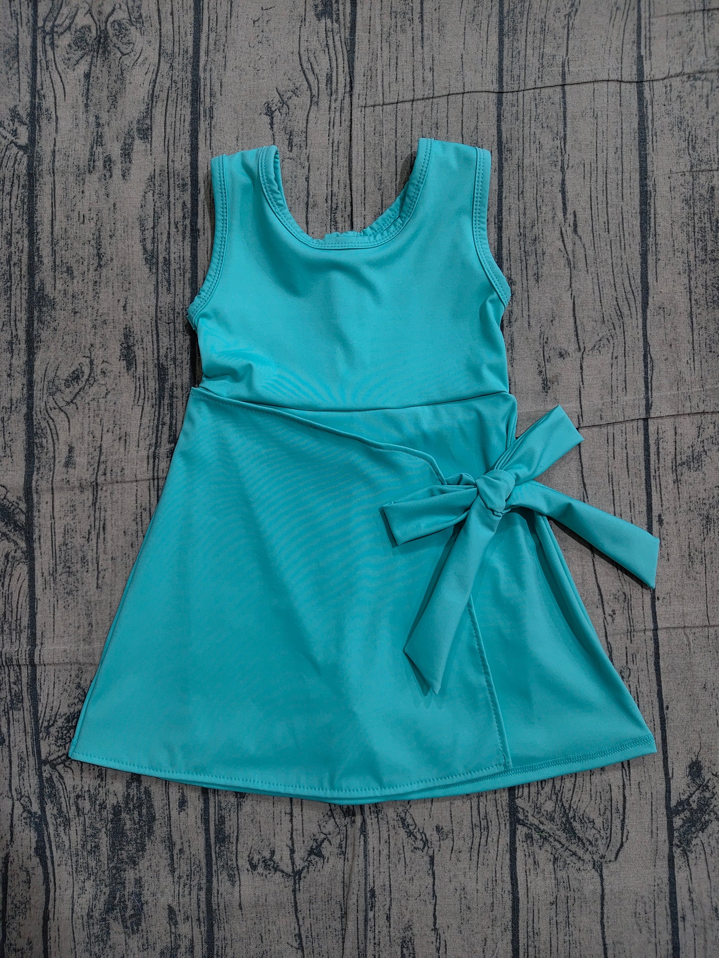 Preorder GSD3876 Blue Color Girls Sleeveless Summer Shorts Knee Length Yoga Dress