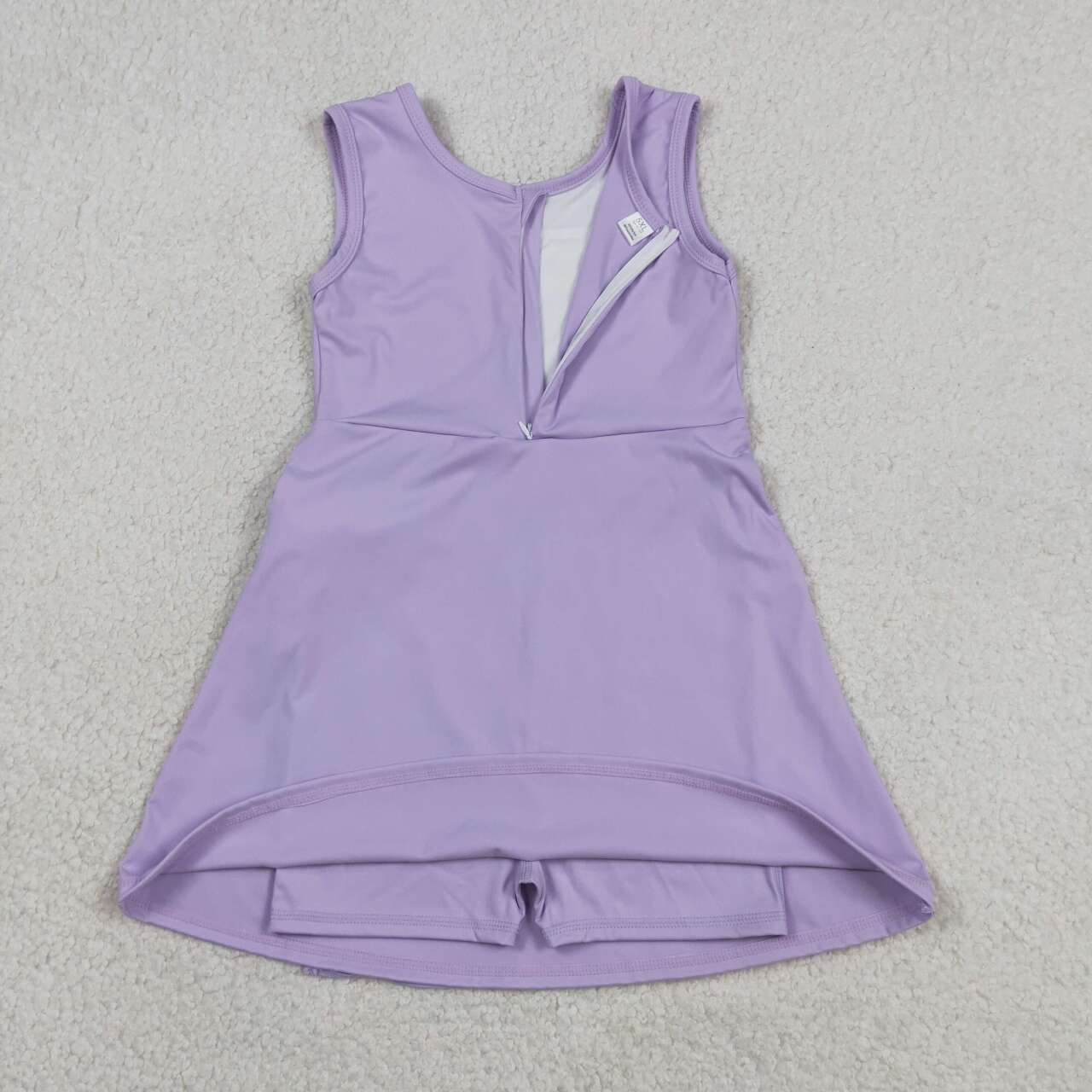 Toddler Baby Girls lavender Sleeveless Active Zipper Dress With Bow