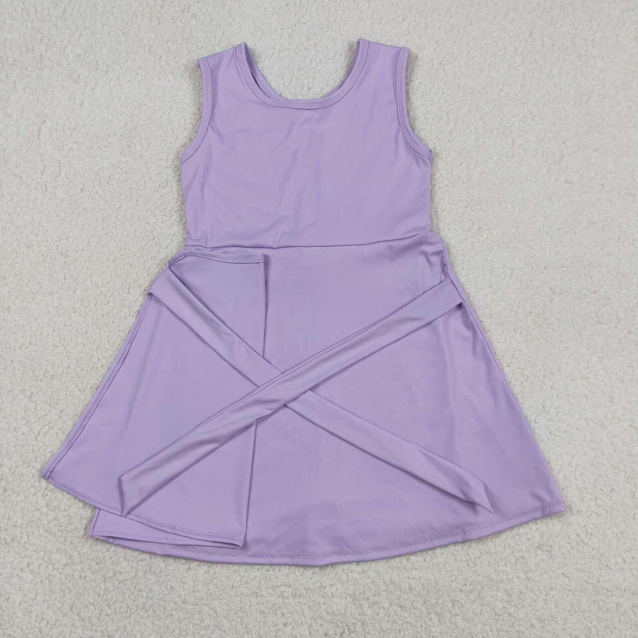 Toddler Baby Girls lavender Sleeveless Active Zipper Dress With Bow