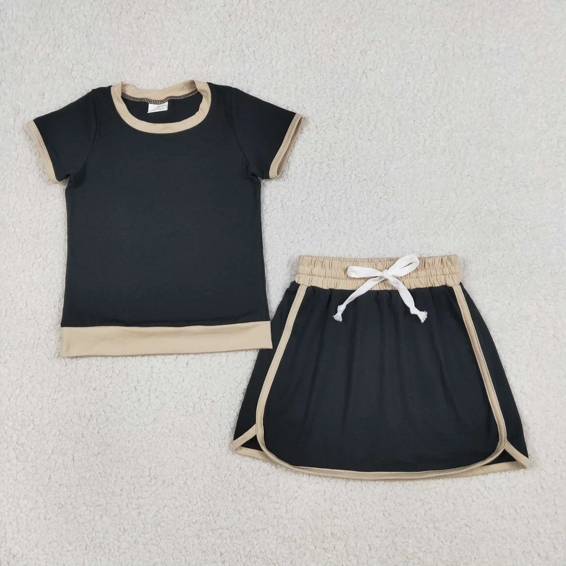 Baby Girls Short Sleeve Shirts Top Skirt Short Cotton Clothes Sets