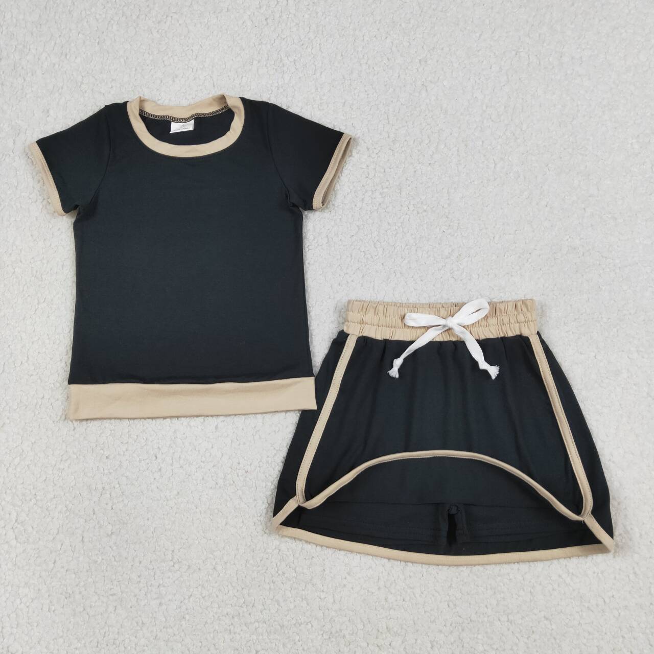 Back Cotton Skirts Girls Summer Clothes Set