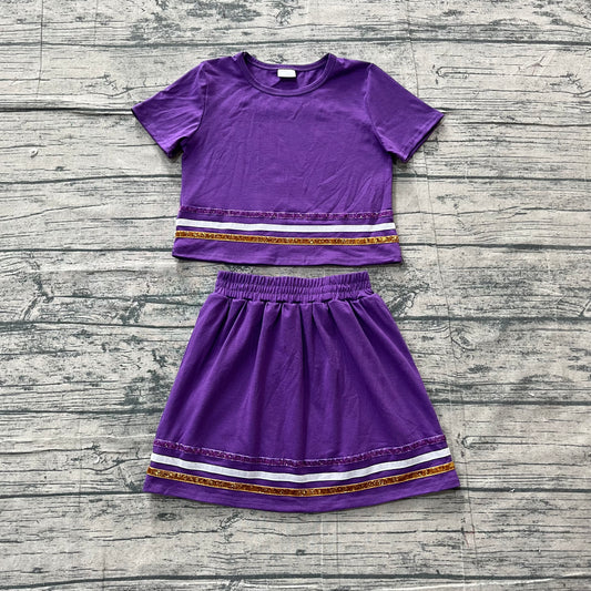 3.16 GSD3944 Preorder Purple Cotton Skirts Girls Summer Clothes Set