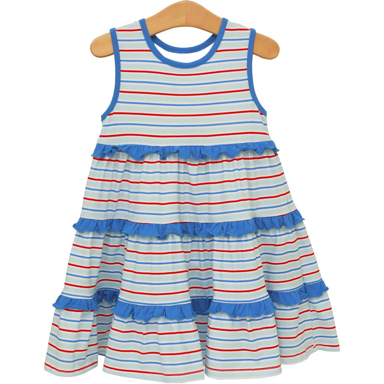 3.23  Baby Girls Striped Sleeveless Dress with Ruffle Preorder