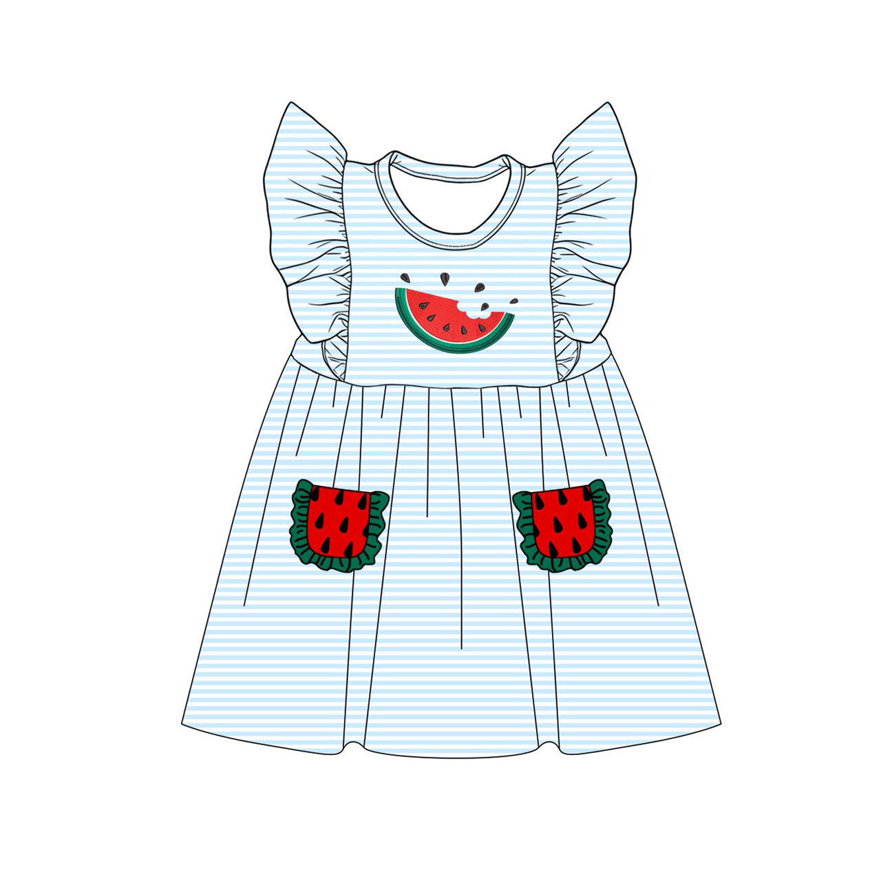 3.24  GSD4001 Baby Girls Summer Watermelon Sleeveless Dress Preorder