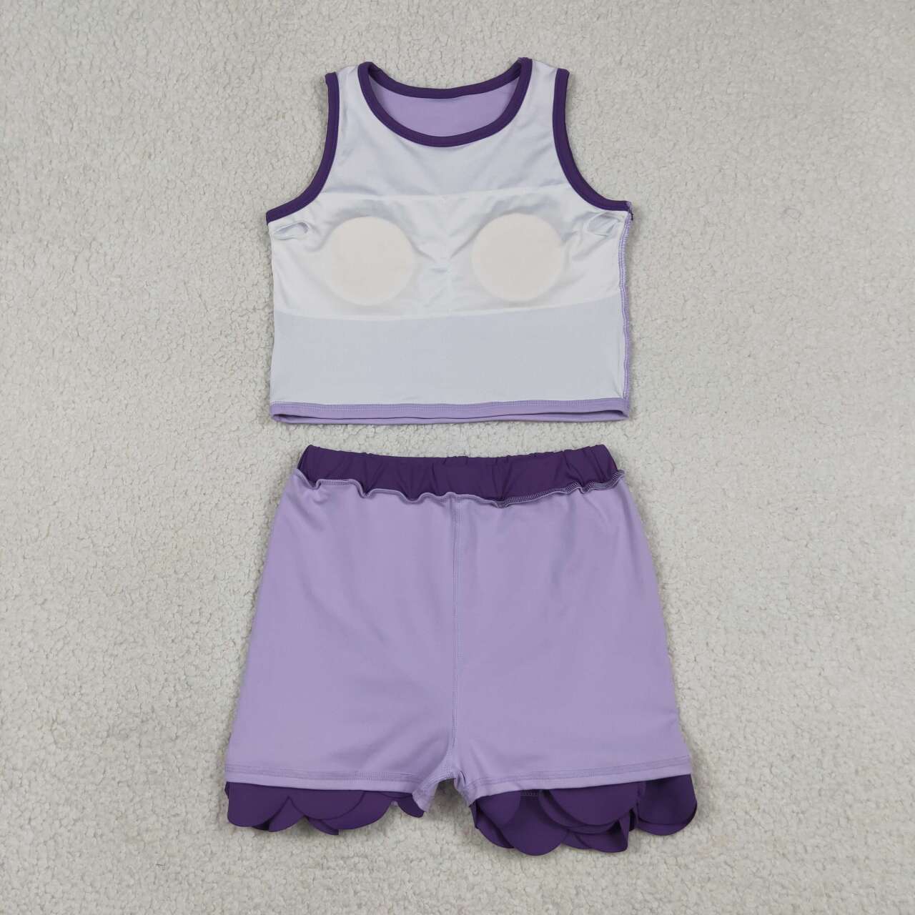 GSD4026 Violet Tank Top Scallop Edge Skort Girls Active Outfits