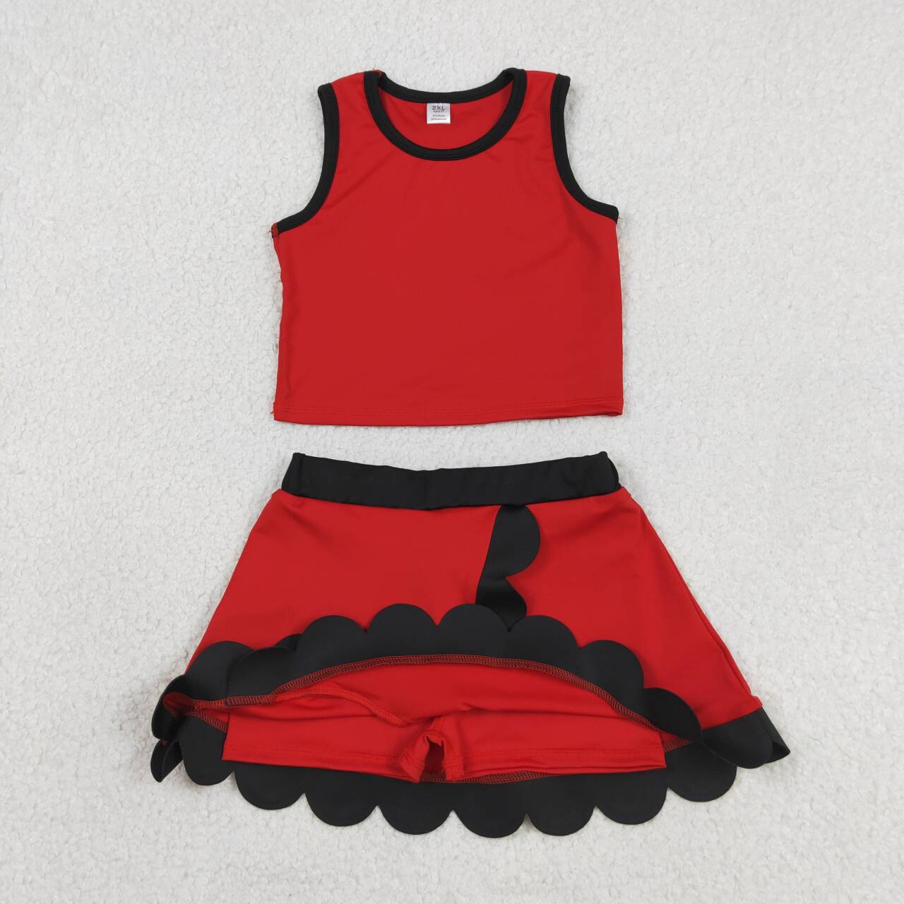 Sibling Baby Girls Sleeveless Tank With Scallop Skort Active Outfit