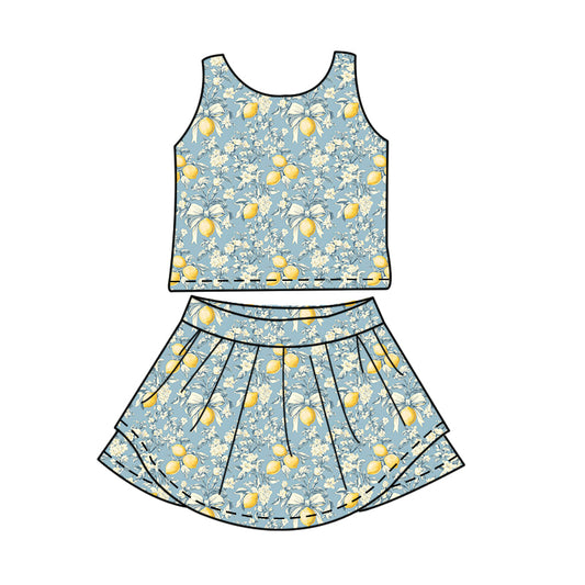 3.30 Baby Girls Lemon Sleeveless Top with Skort Outfit Preorder