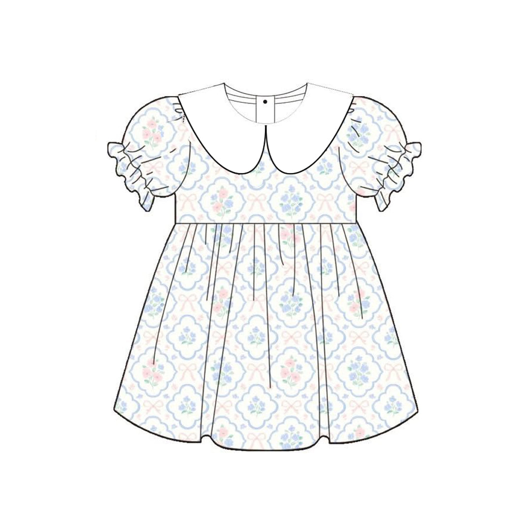 3.30 Vintage Floral Peter Pan Collar Girls Dress Preorder