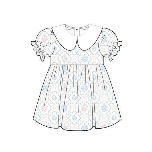 3.30 Vintage Floral Peter Pan Collar Girls Dress Preorder