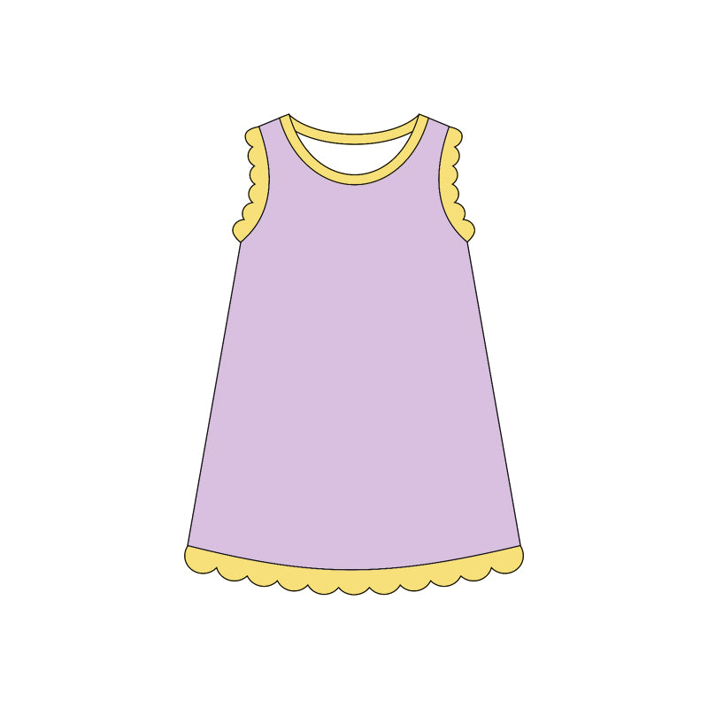 4.3 Toddler Girls Lavender Scalloped Edge Ruffle Tank Dress Preorder