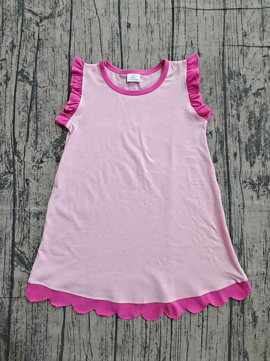 4.3 Toddler Girls Light Pink Scalloped Edge Ruffle Tank Dress Preorder