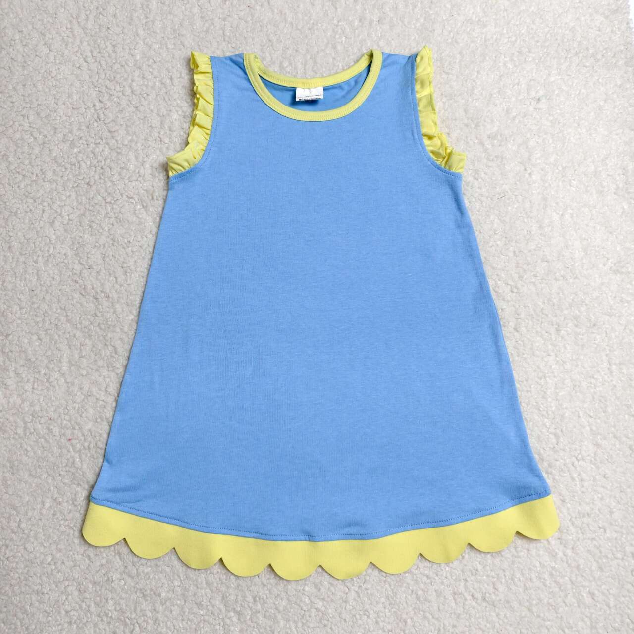 Sibling Baby Girls Sleeveless Scallop Knee Length Dresses