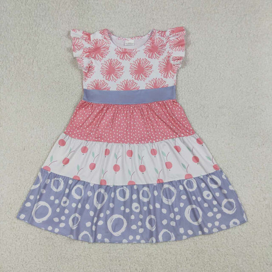 (Promotion)GSD4090 Toddler Girls Vintage Floral Flutter Sleeve Dress