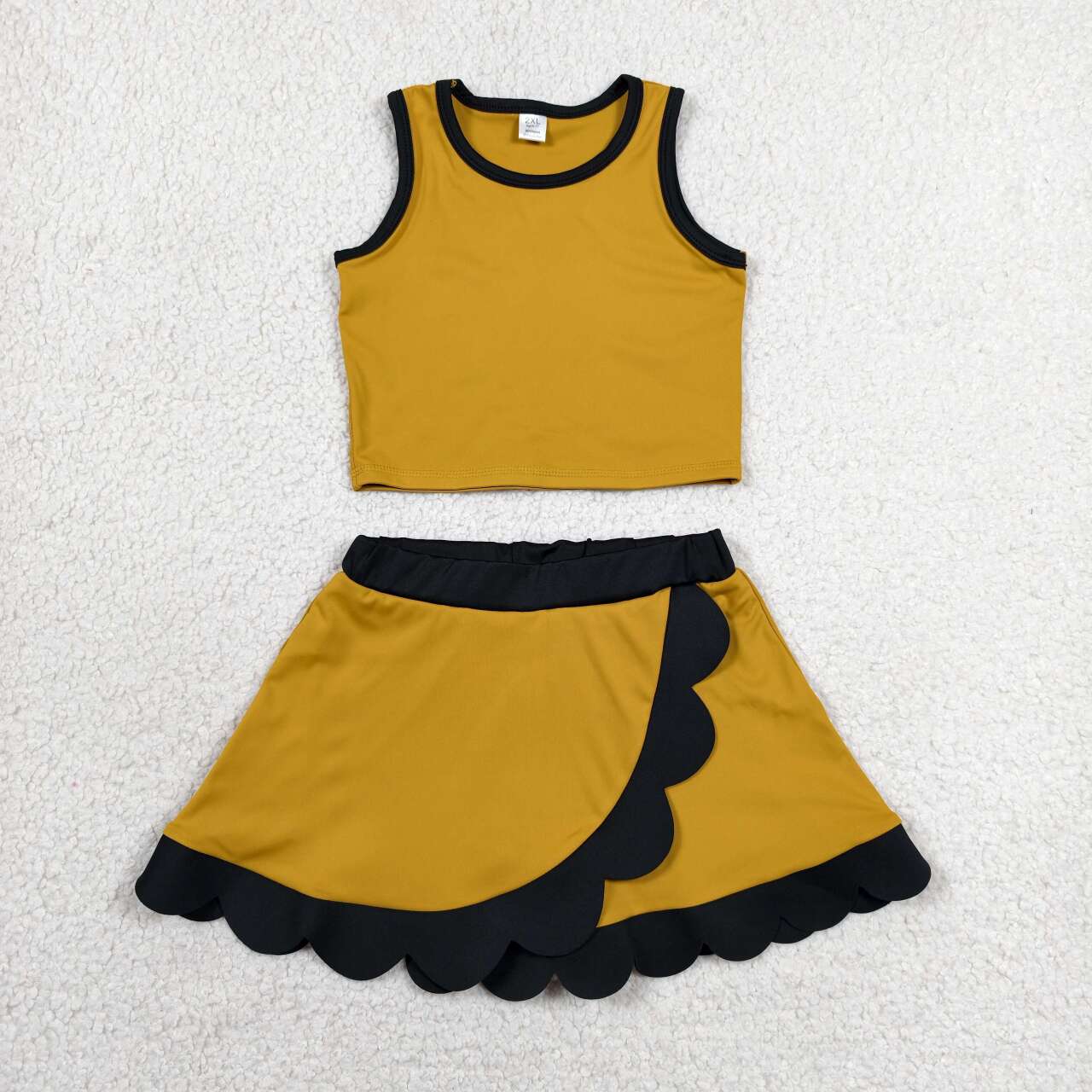 Sibling Baby Girls Sleeveless Tank With Scallop Skort Active Outfit