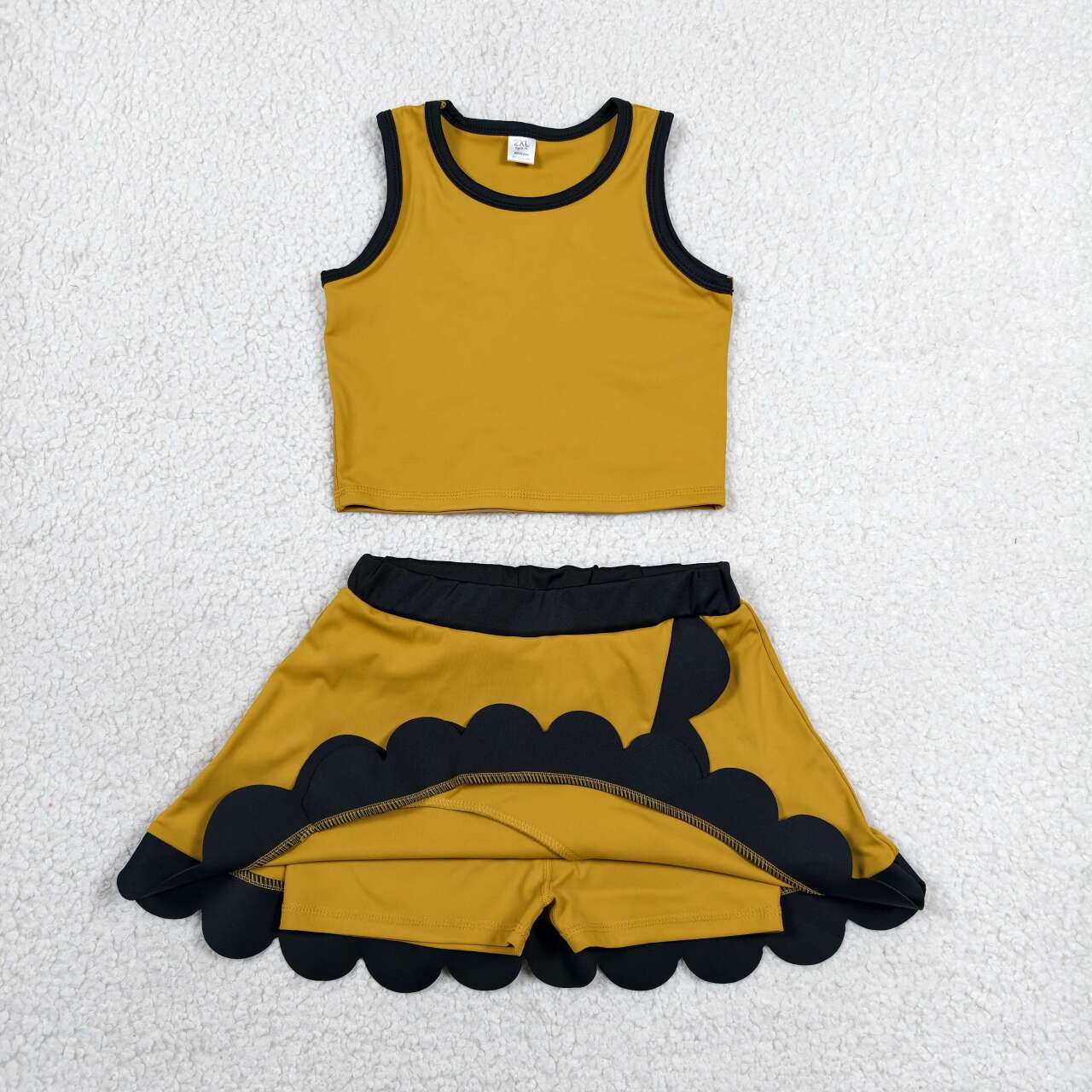 Sibling Baby Girls Sleeveless Tank With Scallop Skort Active Outfit