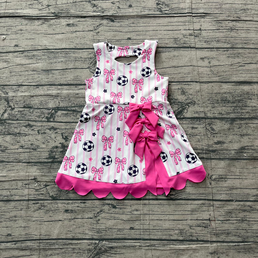 4.11 GSD4100 Preorder Soccer Bows Stripes Girls Scallop Yoga Dress