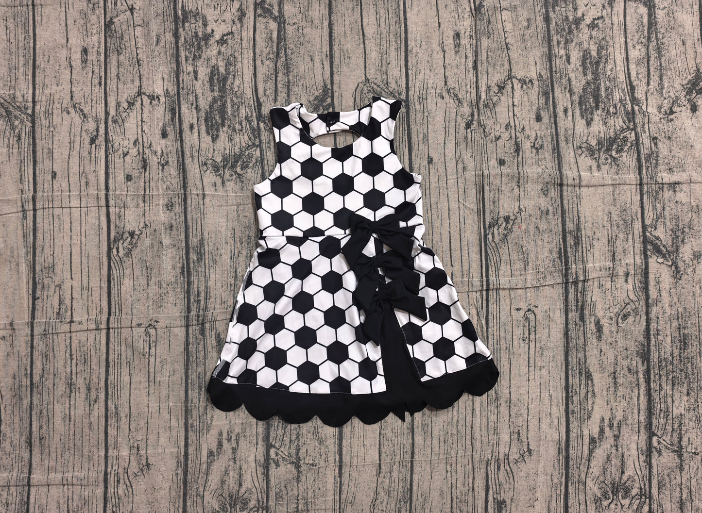 4.11 GSD4102 Preorder Soccer Black Girls Scallop Yoga Dress