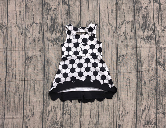 4.11 GSD4102 Preorder Soccer Black Girls Scallop Yoga Dress