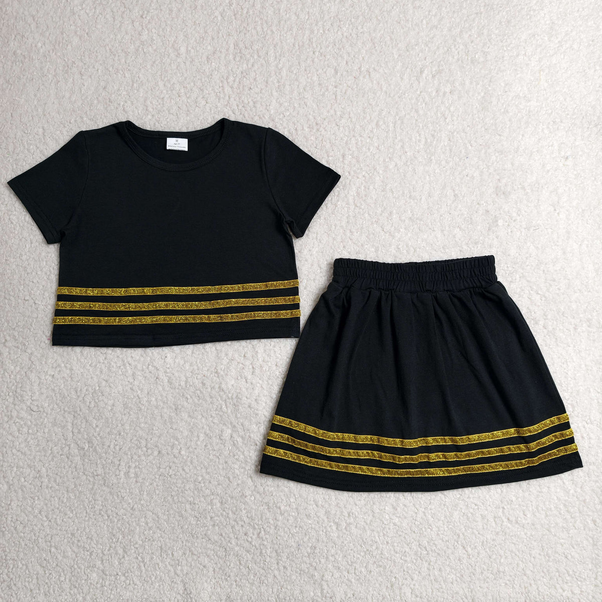 Sibling Baby Girls Solid Color Short Sleeve Top with Skort Sport Outfit