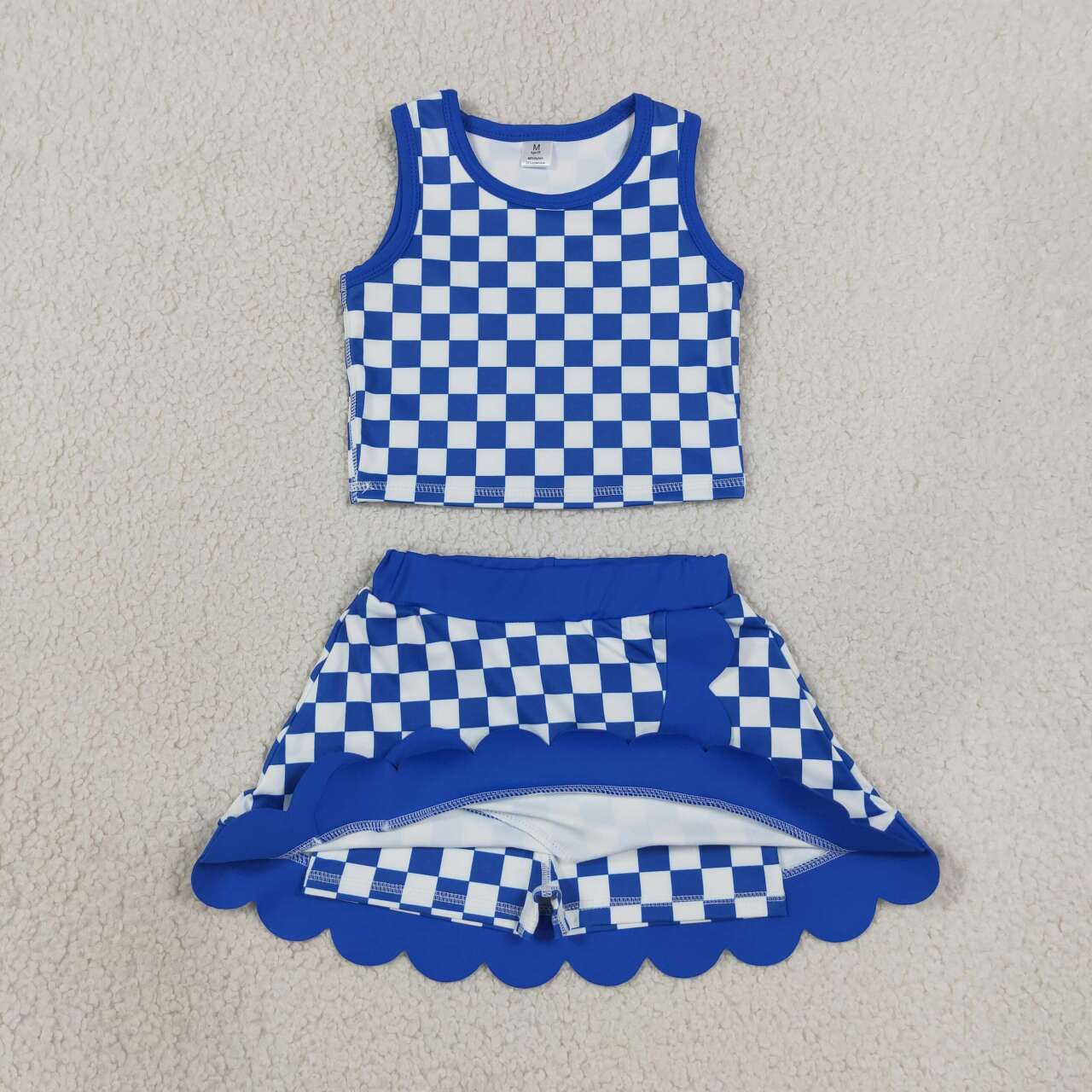 Sibling Baby Girls Sleeveless Tank With Scallop Skort Active Outfit