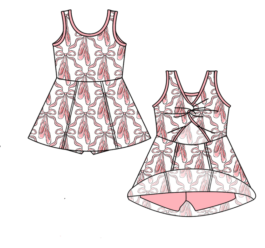 4.16 GSD4113 Preorder Dancer’s Shoes Bows Girls Yoga Dress