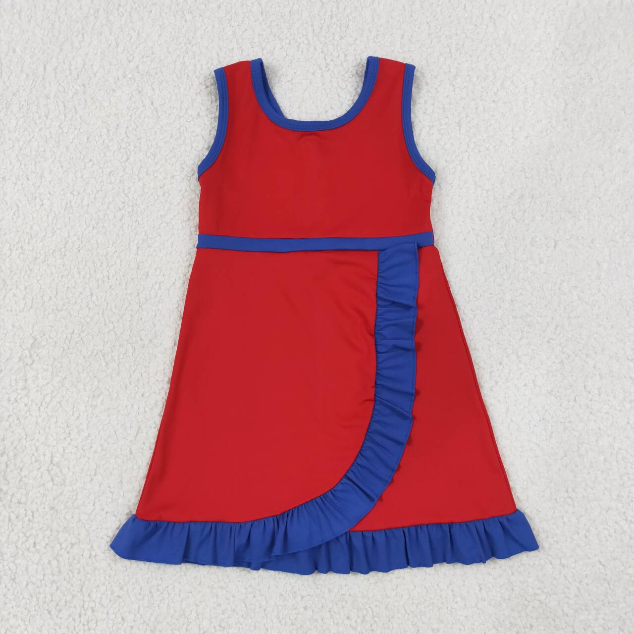 20 Colors Sleeveless Ruffle Girls Yoga Zipper Dress Sisters Active Wear