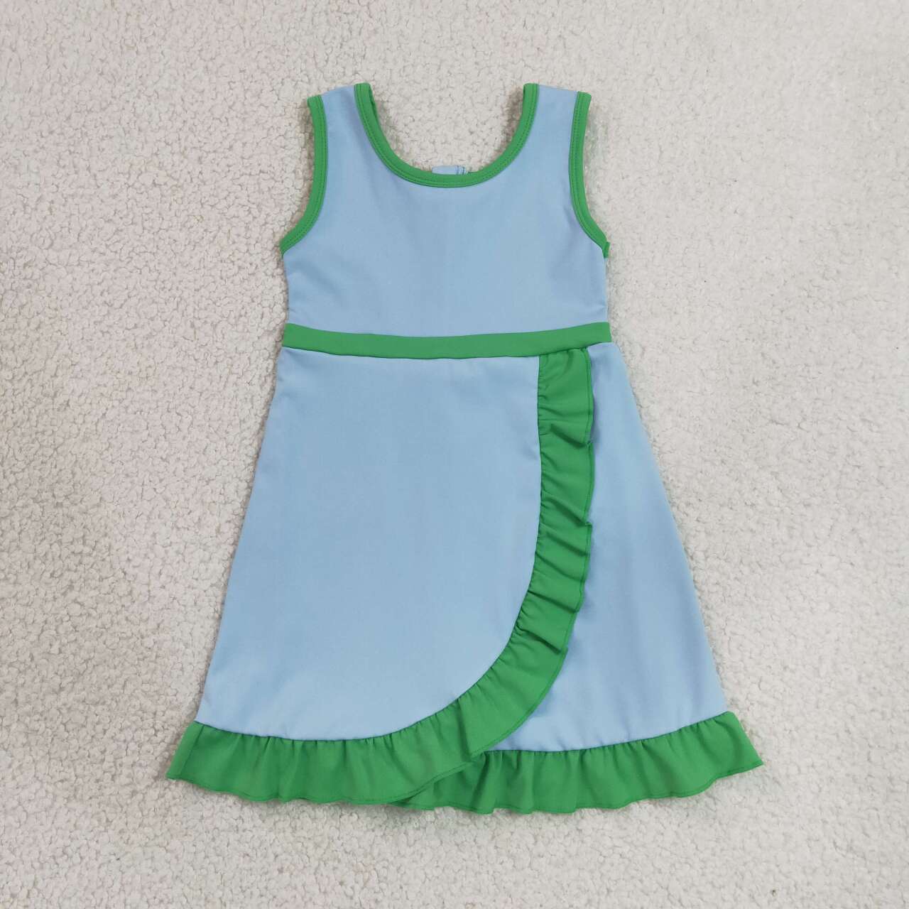 16 Colors Girls Sleeveless Ruffle Yoga Zipper Dress Sisters Wear