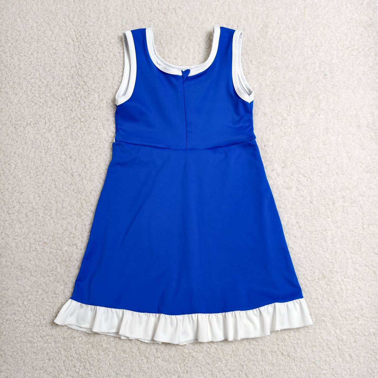 Toddler Sibling Kids Girls Royalblue With White Ruffle Dress & Skort Outfit Active Wear