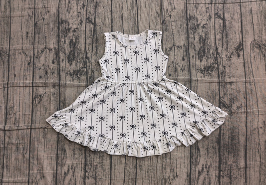 4.25 Black Bows Sleeveless Dress For Girls Preorder