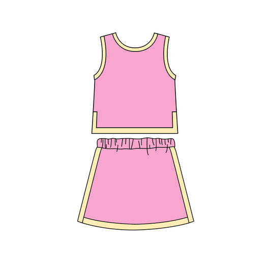 5.6 GSD4186 Pink/Yellow Baby Girls Sports Clothes Set Preorder