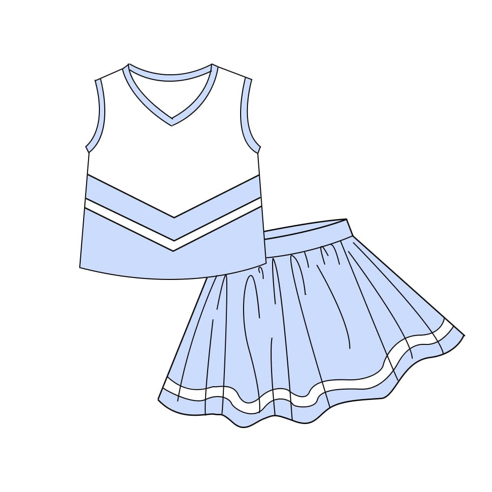5.7 Preorder  Kids Girls Blue Sport Team Active Skort Outfit Preorder