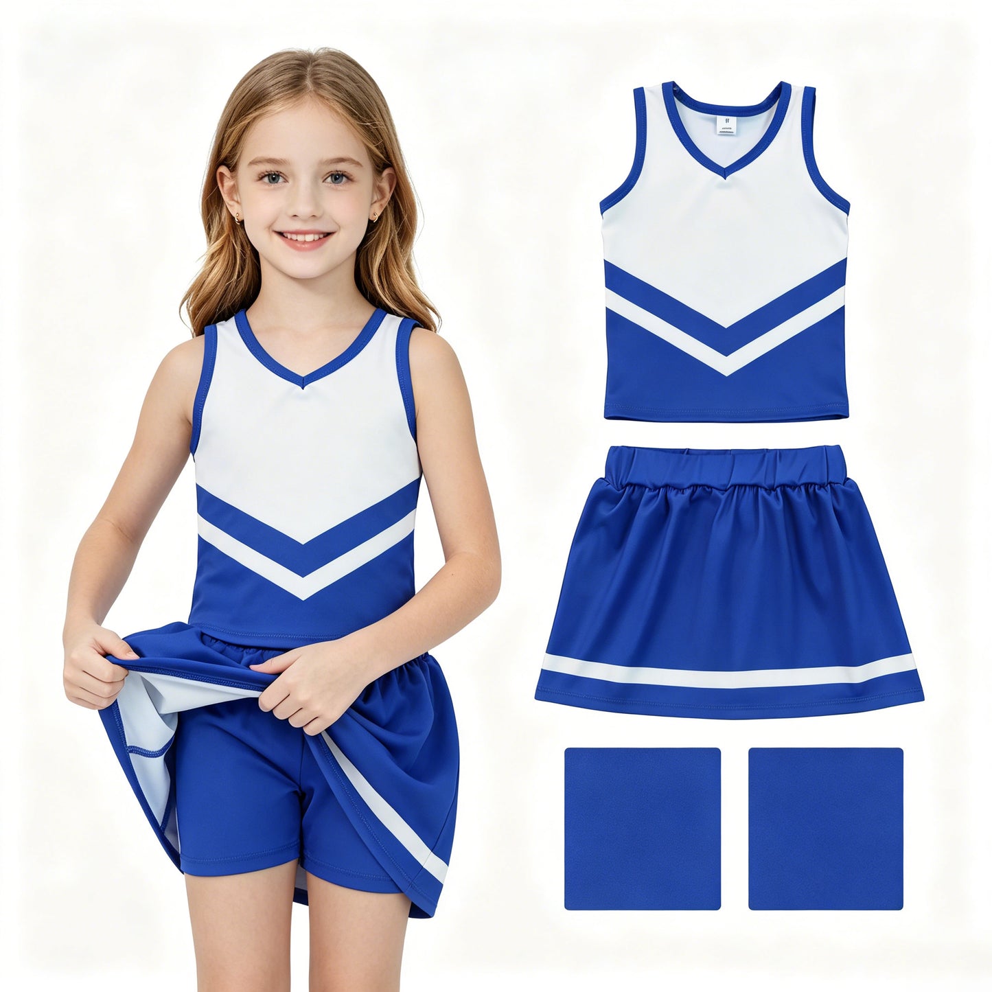 GSD4190  Girls Royalblue Sport Team Active Tank Top + Skort Outfits