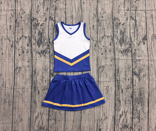 5.7 Preorder Kids Girls Royalblue Golden Team Active Tank Top + Skort Outfit Preorder