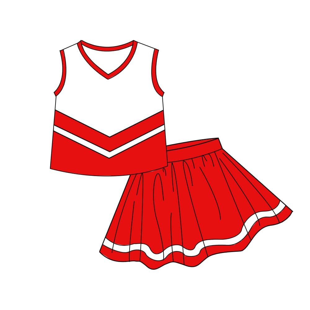 5.7 Preorder Kids Girls Red Team Active Tank Top + Skort Outfit Preorder