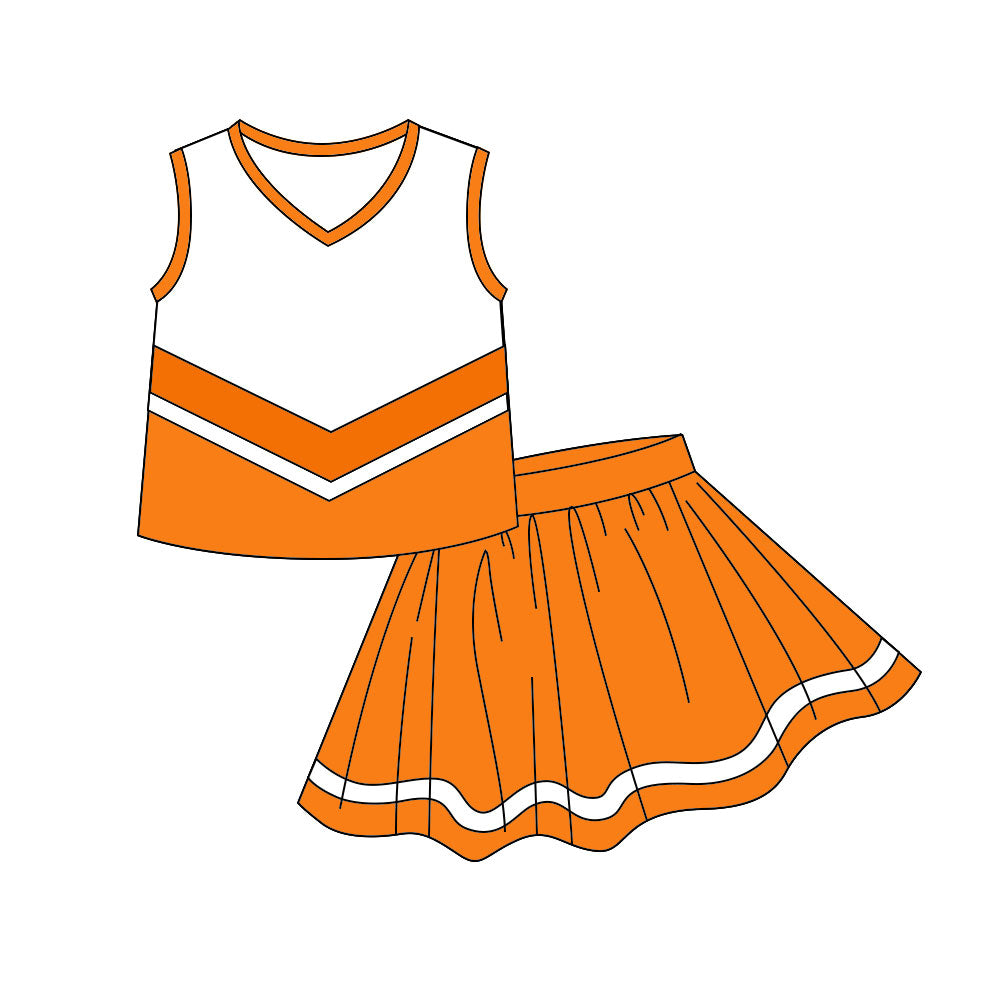 5.7 Preorder Kids Girls Orange Team Active Tank Top + Skort Outfit Preorder